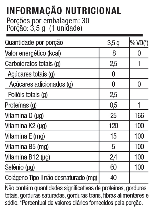 Tabela nutricional Flexy Joint